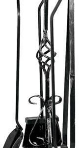 SET CAMINO PIANTANA FERRO ECO PIGNA + POMI OTTONE H.70 5 PEZZI