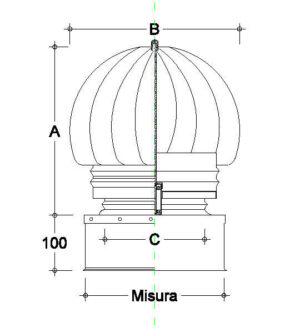 Terminale Eolico Quadro Inox - Monoparete - Zinco Group - immagine 2
