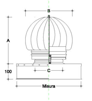 Terminale Eolico Rettangolare Inox - Monoparete - Zinco Group - immagine 2