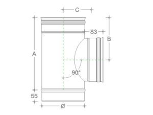 Raccordo a Tee 90° Inox - Monoparete - Zinco Group - immagine 2