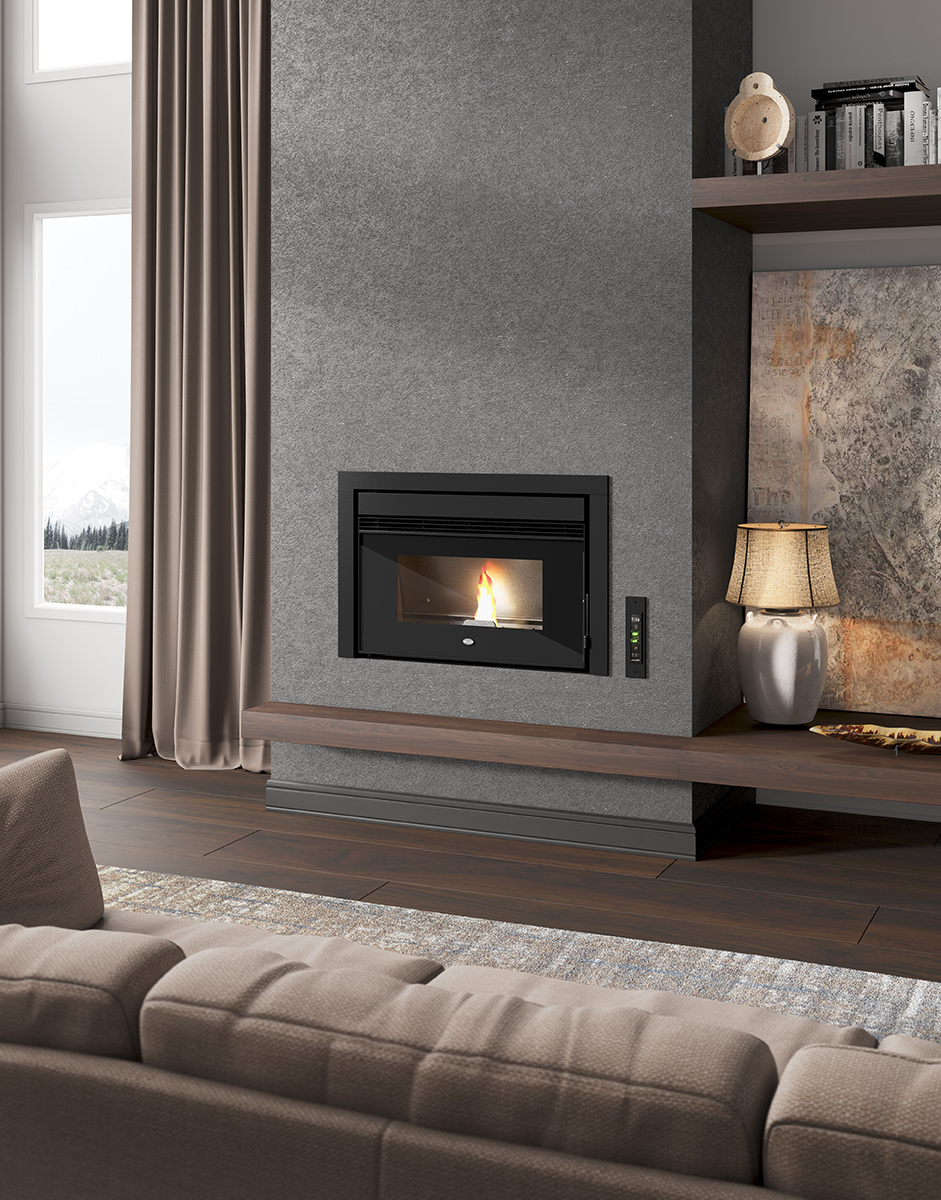 Inserto a Pellet Ventilato - CESARE 12,4 KW - Eva Calòr