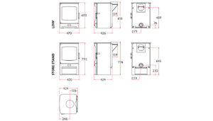 Stufa a Legna - AIRE 5 c/porta legna - Charnwood - immagine 5