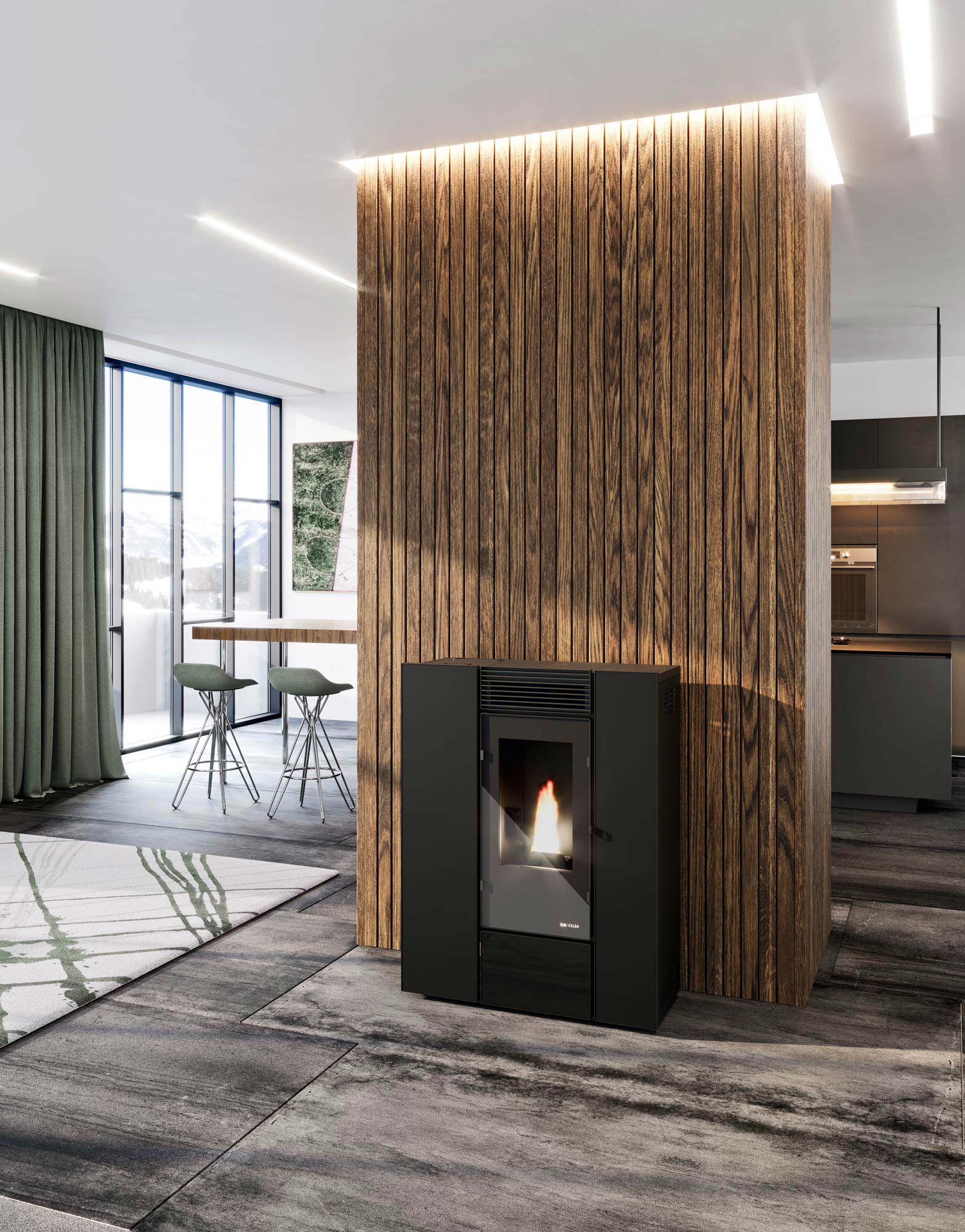 Stufa a Pellet Canalizzata - VIOLA 11 KW - Eva Calòr